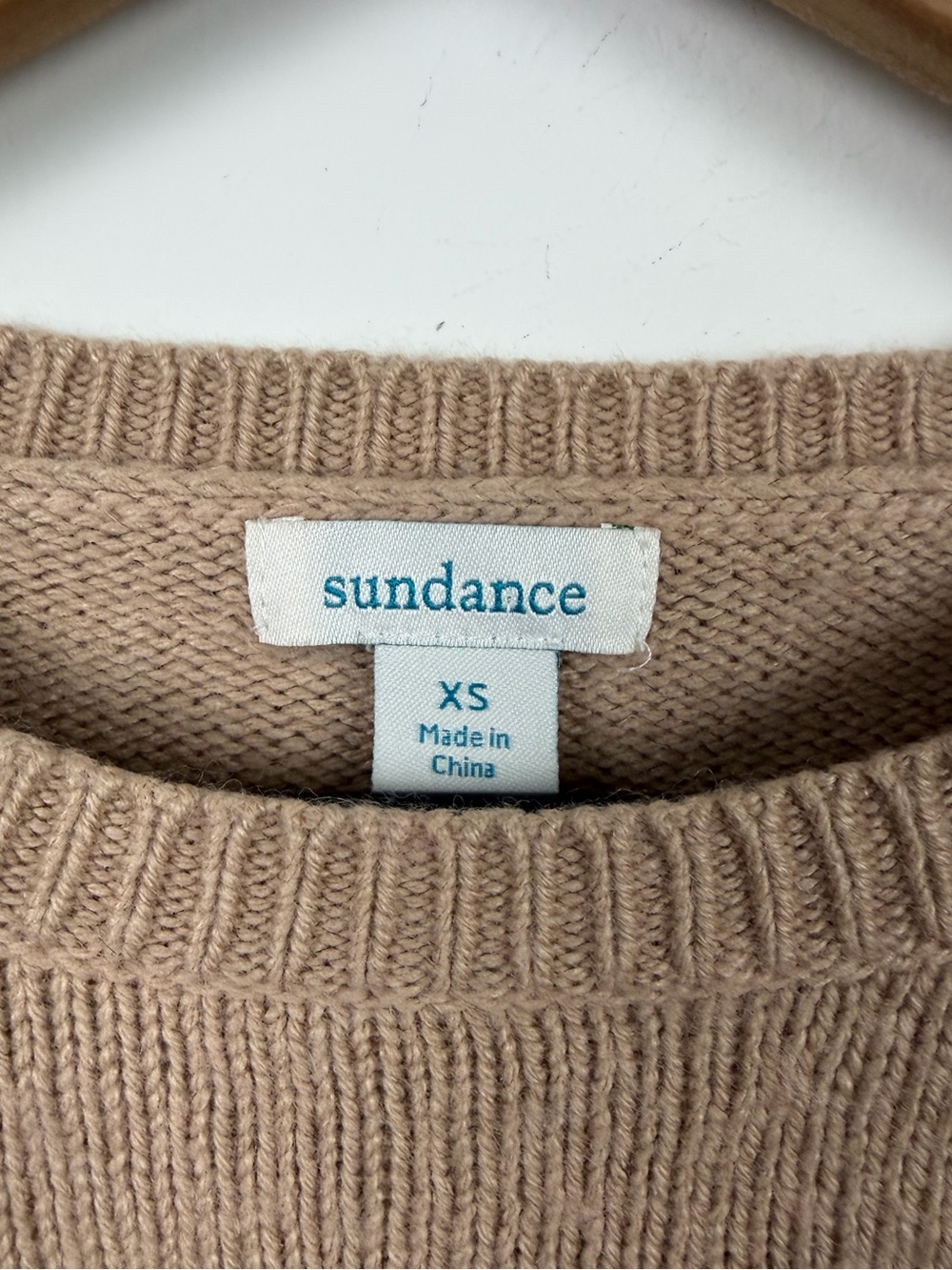 Sundance Winter Flowers Sweater Tan Floral Crewneck Lambswool Cashmere XS - Picture 6 of 7